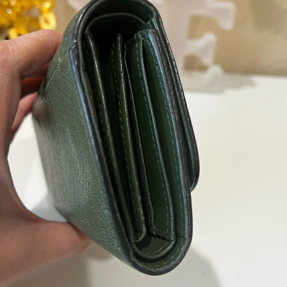 MCM ARMY GREEN COLORED TRIFOLD WALLET - Picture 5 of 13